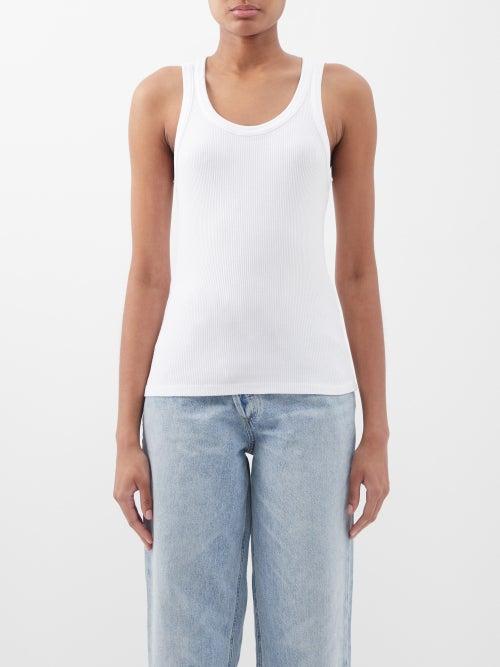 Agolde - Poppy Organic Cotton-blend Tank Top - Womens - White
