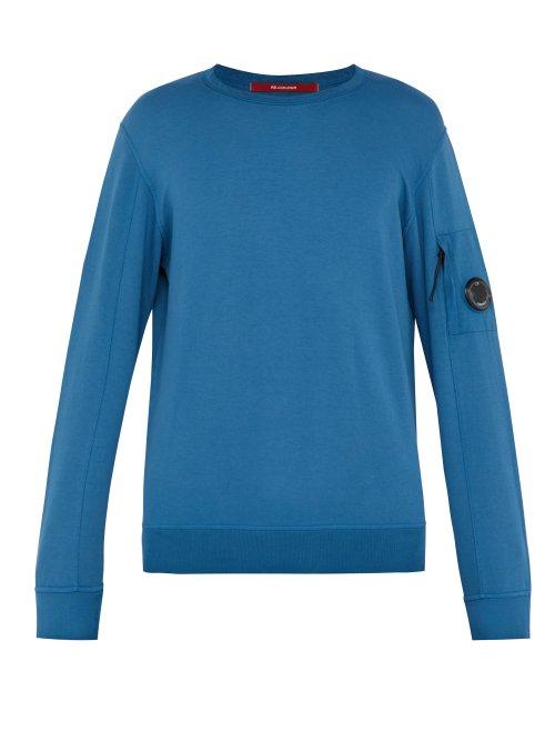Matchesfashion.com C.p. Company - Lense Patch Cotton Jersey Sweatshirt - Mens - Blue