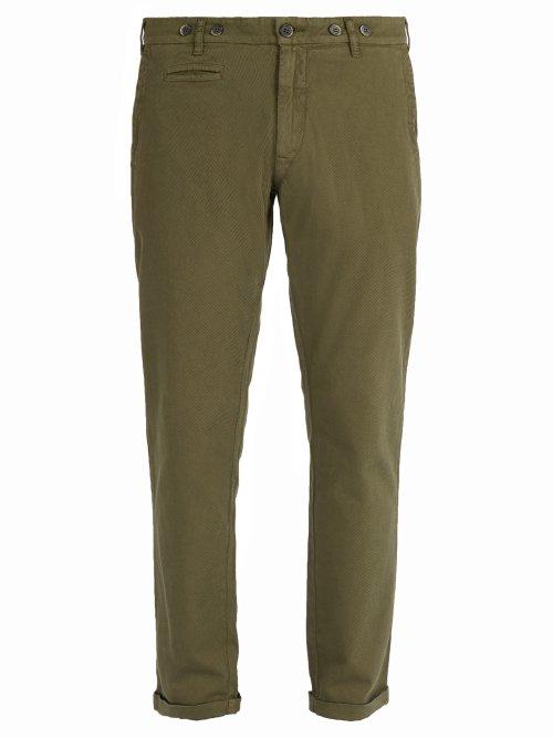 Matchesfashion.com Barena Venezia - Rampin Stretch Cotton Twill Trousers - Mens - Green