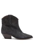 Matchesfashion.com Isabel Marant - Dewina Suede Western Ankle Boots - Womens - Black