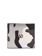 Matchesfashion.com Valentino Garavani - Holographic-camouflage Canvas And Leather Wallet - Mens - Camouflage