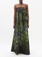 Bernadette - Martin Floral-print Taffeta Gown - Womens - Black Multi