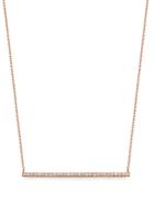 Diane Kordas Diamond & Rose-gold Bar Necklace
