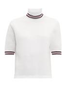 Matchesfashion.com Thom Browne - Striped Cotton Piqu Roll Neck T Shirt - Womens - White
