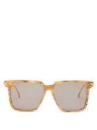 Matchesfashion.com Bottega Veneta - D-frame Acetate And Metal Sunglasses - Mens - Brown