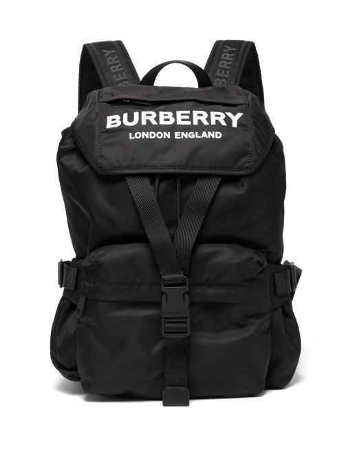 Matchesfashion.com Burberry - Wilfin Small Logo Printed Backpack - Womens - Black