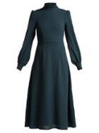 Matchesfashion.com Goat - Goldfinch Wool Crepe Dress - Womens - Dark Blue