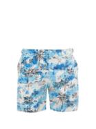 Matchesfashion.com Orlebar Brown - Bulldog Miami Beach-print Swim Shorts - Mens - Blue White
