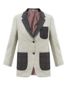 Matchesfashion.com Thom Browne - Patch-pocket Herringbone Wool-tweed Blazer - Womens - Grey