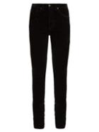 Matchesfashion.com Saint Laurent - Mid Rise Stretch Velvet Skinny Jeans - Womens - Black