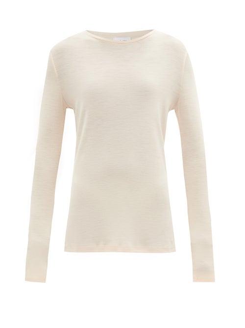 Raey - Long-sleeved Organic-wool T-shirt - Womens - Pale Pink