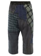 By Walid - Alain Low-cut Patchworked-cotton Shorts - Mens - Brown