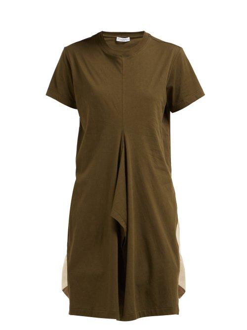 Matchesfashion.com Jw Anderson - Waterfall Long Line Cotton Jersey T Shirt - Womens - Khaki