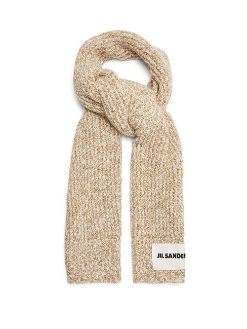 Matchesfashion.com Jil Sander - Ribbed Wool Blend Scarf - Womens - Brown