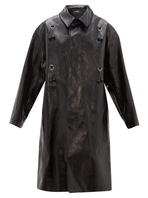 Matchesfashion.com Raf Simons - Oversized Cherry Leather Coat - Womens - Black