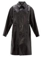 Matchesfashion.com Raf Simons - Oversized Cherry Leather Coat - Womens - Black