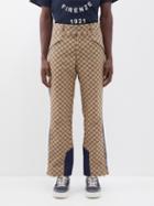 Gucci - Gg-jacquard Cotton-blend Trousers - Mens - Brown Multi