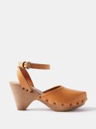 Isabel Marant - Tulka 60 Leather Clog Pumps - Womens - Tan