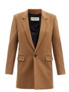 Matchesfashion.com Saint Laurent - Single-breasted Wool-blend Felt Coat - Womens - Camel