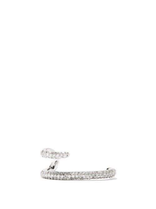 Matchesfashion.com Katkim - Mono Diamond & 18kt Gold Right Single Earring - Womens - White Gold