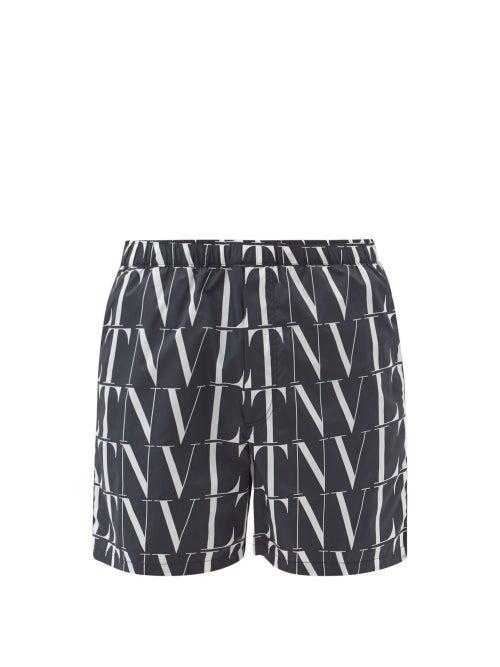 Matchesfashion.com Valentino - Vltn-print Swim Shorts - Mens - Multi