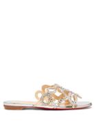 Matchesfashion.com Christian Louboutin - Octostrass Crystal Embellished Slides - Womens - Silver