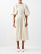 Rejina Pyo - Etta Balloon-sleeve Organic-cotton Midi Dress - Womens - White