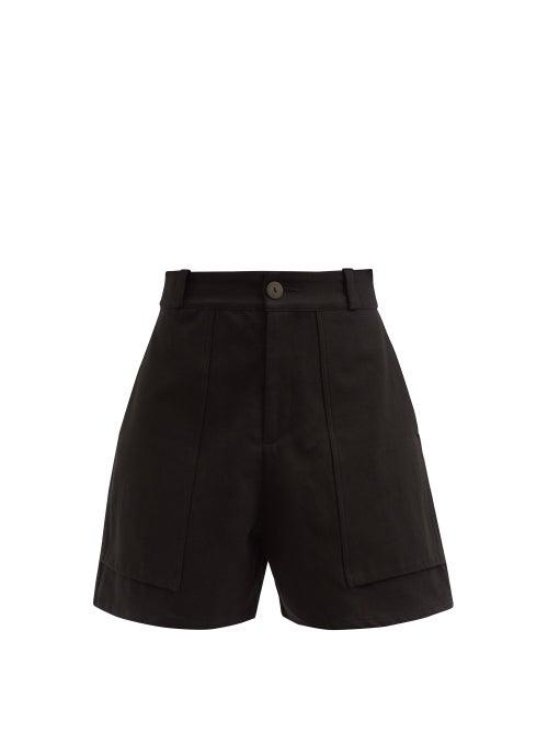 Matchesfashion.com Toogood - The Machinist High-rise Cotton-drill Shorts - Womens - Black
