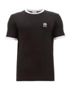 Matchesfashion.com Dolce & Gabbana - Logo Embroidered Cotton Blend Pyjama T Shirt - Mens - Black