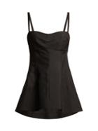 Matchesfashion.com Jil Sander - Sweetheart Neckline Flared Evening Top - Womens - Black