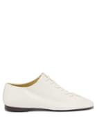 Matchesfashion.com Lemaire - Square-toe Leather Derby Shoes - Womens - White