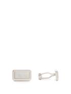 Lanvin White Stone Rectangular Cufflink