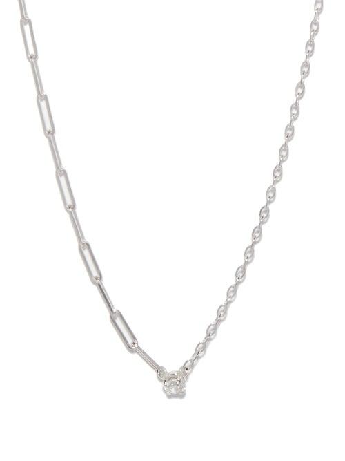 Yvonne Lon - Diamond & 18kt White-gold Mixed-chain Necklace - Womens - White Gold