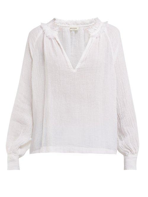 Matchesfashion.com Masscob - Morant Slubbed Linen Blouse - Womens - White