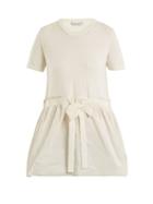 Matchesfashion.com Moncler - Crew Neck Tie Waist Cotton Top - Womens - White