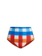 Matchesfashion.com Mara Hoffman - Lydia Dejeuner Plaid Print Bikini Briefs - Womens - Orange Multi