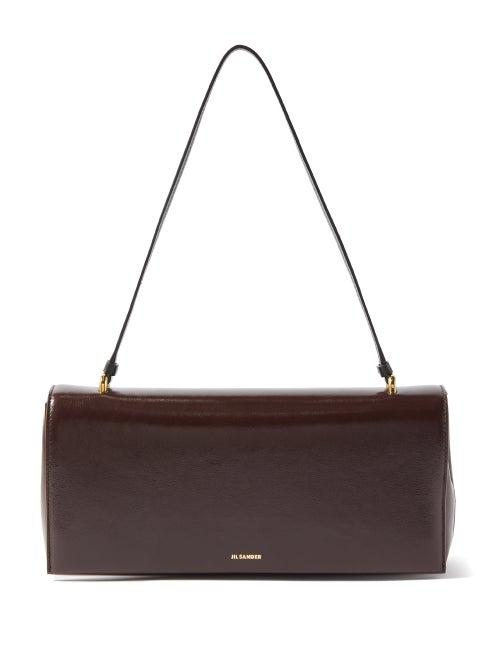 Jil Sander - Leather Shoulder Bag - Womens - Dark Brown