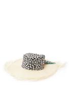 Matchesfashion.com Avenue The Label - Luna Floral-satin And Straw Hat - Womens - Black And White