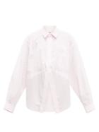 Matchesfashion.com Balenciaga - Striped Oversized Cotton Poplin Shirt - Womens - Pink White