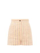 Matchesfashion.com Three Graces London - Osmo Striped Linen Shorts - Womens - Multi