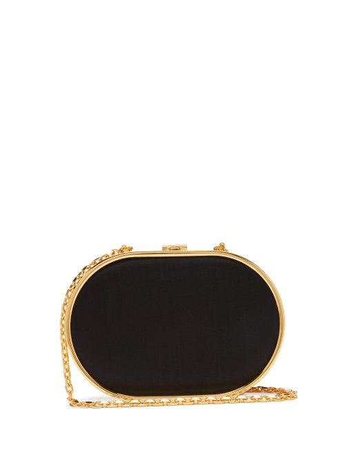 Matchesfashion.com Mark Cross - Gabriella Brass And Satin Clutch - Womens - Black