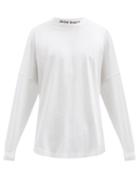 Matchesfashion.com Palm Angels - Logo-print Cotton-jersey Long-sleeved T-shirt - Mens - White