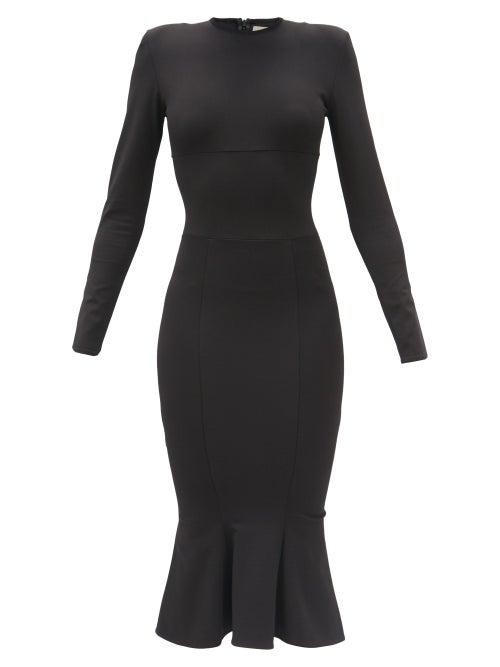 Matchesfashion.com Alexandre Vauthier - Fishtail-hem Long-sleeved Jersey Dress - Womens - Black