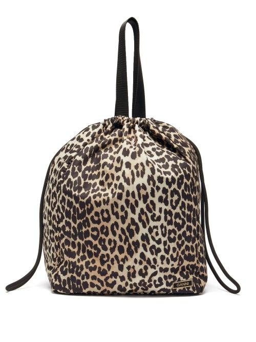 Matchesfashion.com Ganni - Leopard-print Recycled-fibre Shell Tote Bag - Womens - Leopard