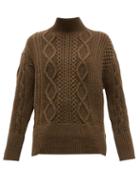 Matchesfashion.com Proenza Schouler - Cable Knit Wool Sweater - Womens - Dark Green