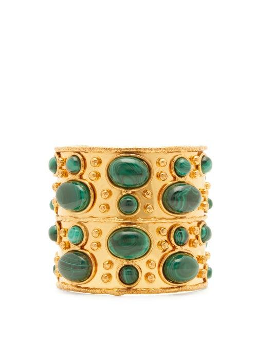 Matchesfashion.com Sylvia Toledano - Malachite Embellished Cuff Bracelet - Womens - Green