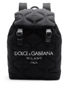 Matchesfashion.com Dolce & Gabbana - Logo-printed Quilted Backpack - Mens - Black White