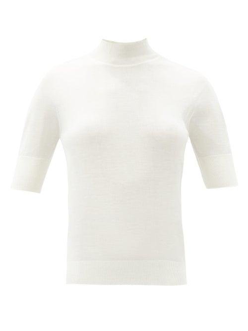 Matchesfashion.com Jil Sander - High-neck Cashmere-blend Sweater - Womens - Ivory