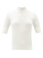 Matchesfashion.com Jil Sander - High-neck Cashmere-blend Sweater - Womens - Ivory