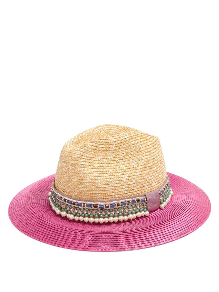 Etro Pink Bi-colour Embellished Hat